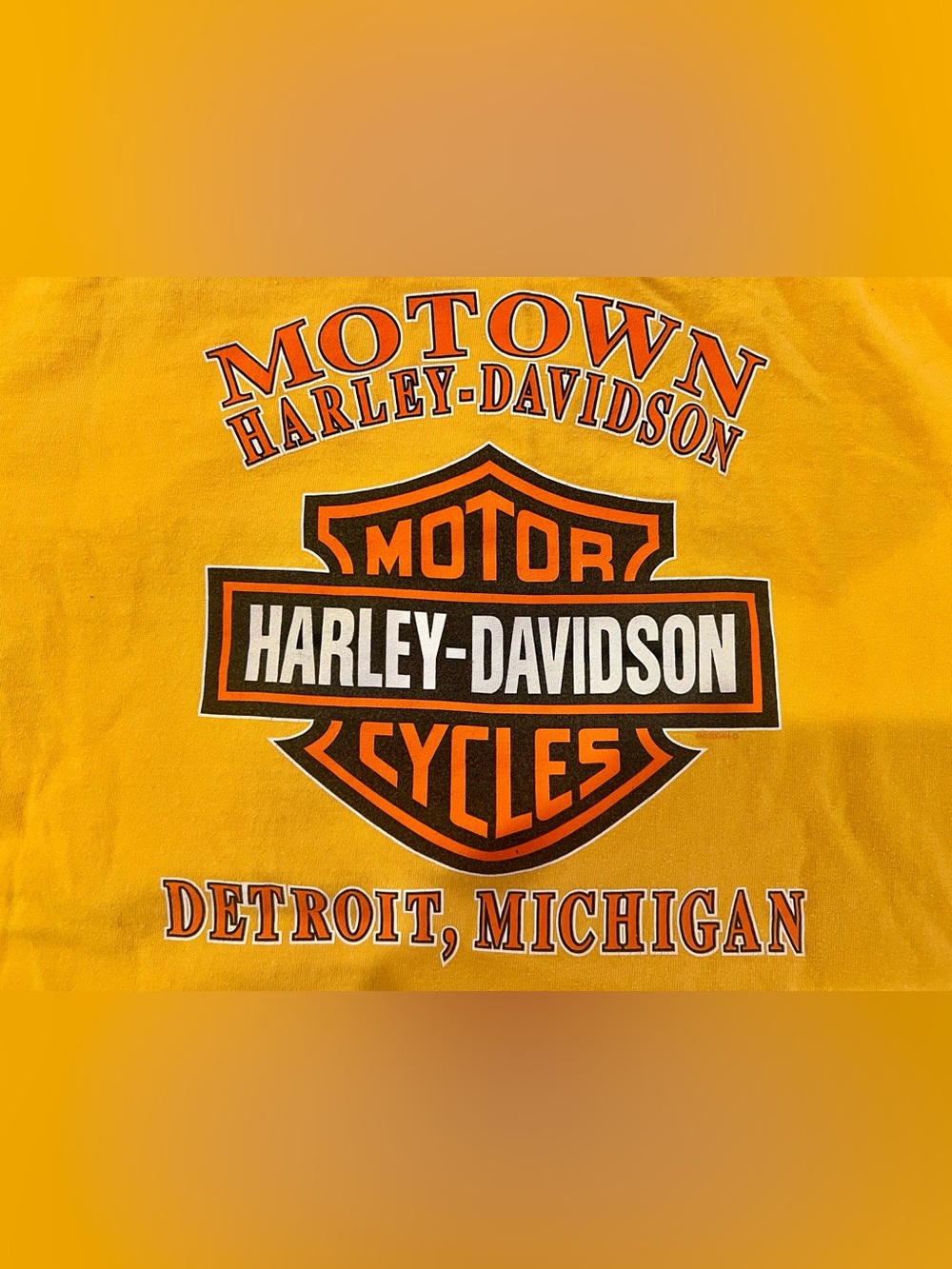 Official Harley-Davidson Men’s XL yellow with Orange & Black Shield Graphic